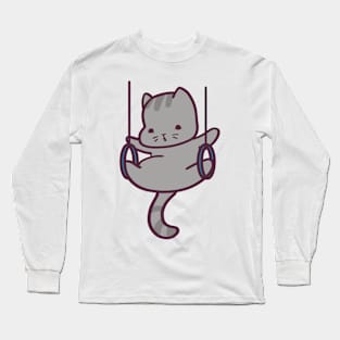 Cute Gymnastics Cat Long Sleeve T-Shirt